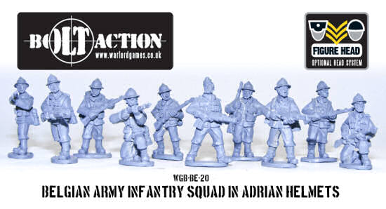 Belgian Infantry in Adrian helmets