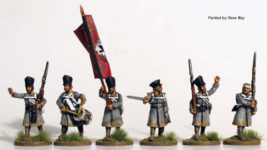 PN 48 - Musketeer command advancing wearing greatcoats