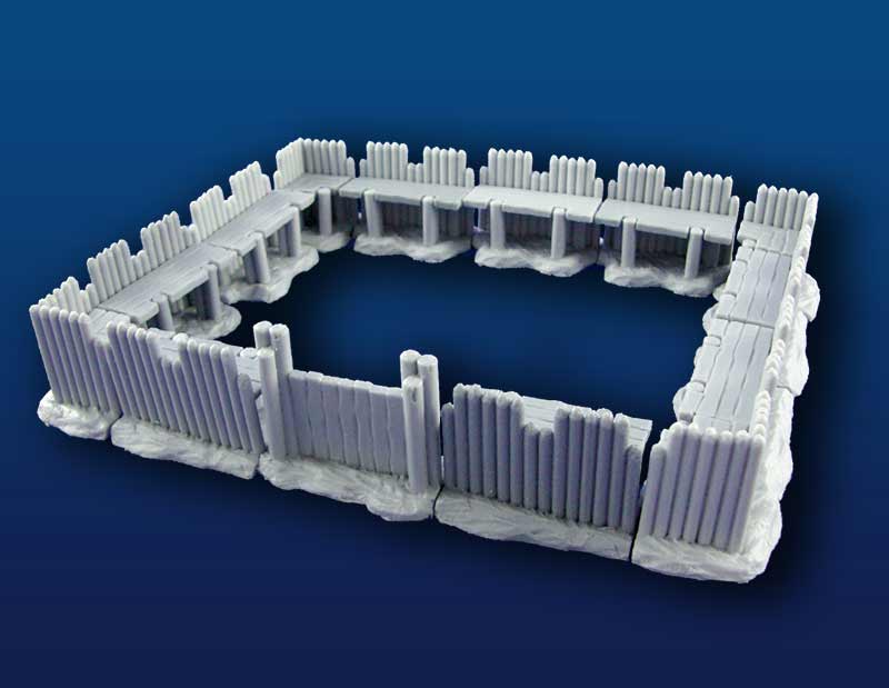 Vertical Timber Fort Set in 15mm (1:100 scale)