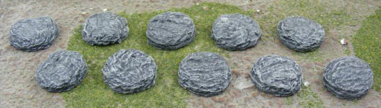 Set of ten 25mm Rock Bases