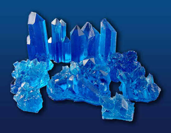 Large Blue Multi-Crystal Formation