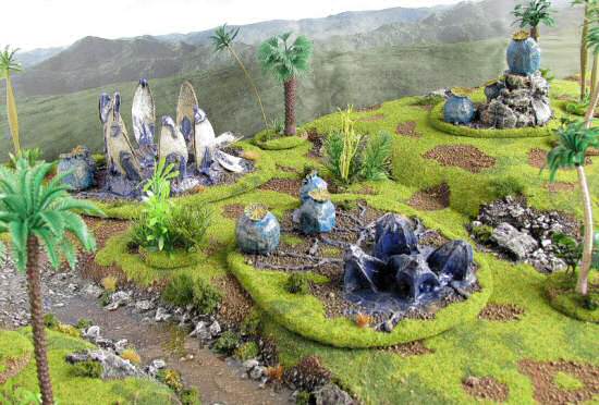 Alien scenery on a board