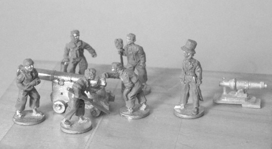 Naval guns and crew