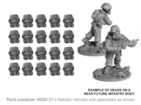 Ballistic Helmet Sprues With Gasmasks