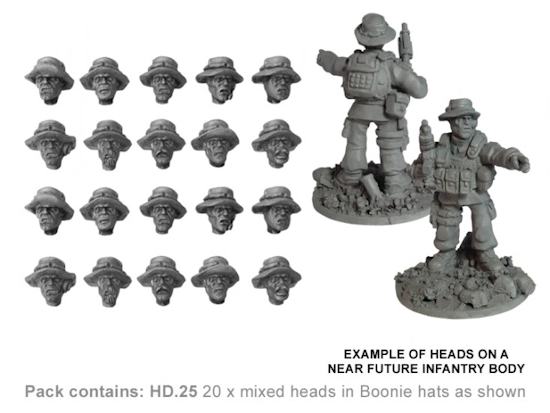 Head Sprues With Boonie Hats