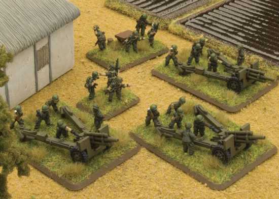 Battlefront Miniatures 105mm Field Artillery Battery – Plastic American Late WW2 – Flames Of War UBX77