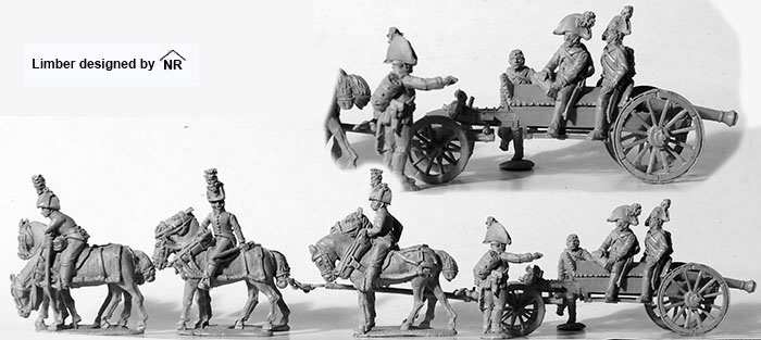 AN 37 - Six-horse 'cavalry' limber with 6 pounder Wurst, 6 pounder, and full crew