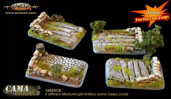 15mm Medium/Light Artillery scenic bases (rural)