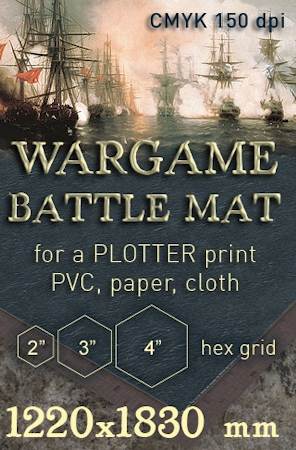 Battle Mat: Sea Plain With Hex Grid