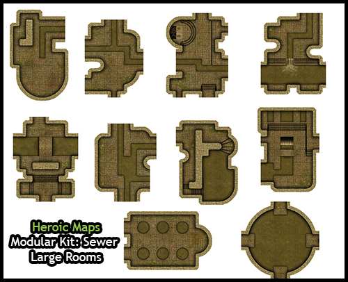 Modular Kit: Sewer Large Rooms