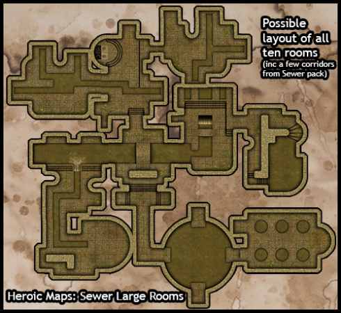 Modular Kit: Sewer Large Rooms