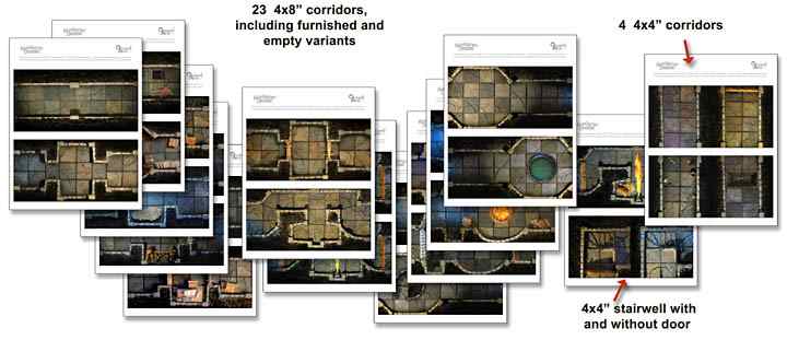 Handcrafted Dungeons: Basic Dungeon Tiles Set 2