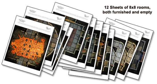 Handcrafted Dungeons: Basic Dungeon Tiles Set 1