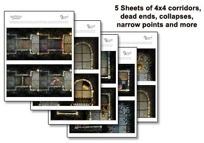 Handcrafted Dungeons: Basic Dungeon Tiles Set 1