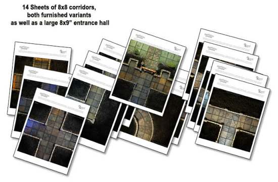 Handcrafted Dungeons: Basic Dungeon Tiles Set 1