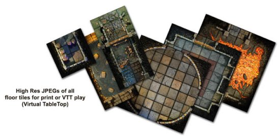Handcrafted Dungeons: Basic Dungeon Tiles Set 1
