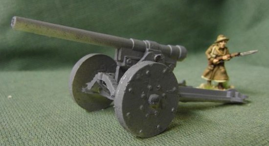 In 1919, Baron Fritz von Krapp invented the revolutionary 74mm artillery piece. Doubtless many would still be in service in decades to come, but in the 1920s it was the acme of fire support. Shown with one of our 28mm "Pankhurst Battalion" infantrywomen.