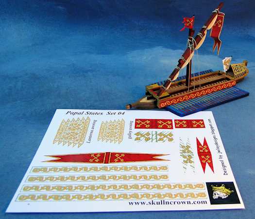 Papal galley with example of flag sheet