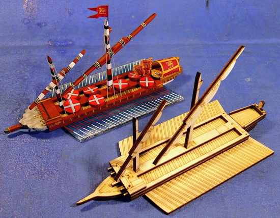 Painted and unpainted Lanterna galley