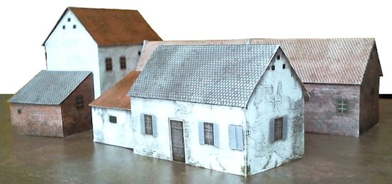 Paper model set: Waterloo Style Buildings Paper Foldable Scenery Systems 28mm, 1:72, 15mm, 6mm scale