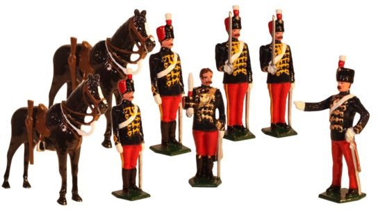 Toy Soldier set 11th Prince Alberts Own Hussars, Toy set 34b, 35b and 36b