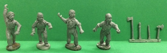 BG-NBR025 Royal Navy Landing Party IV open hands and weapons sprue. (4)