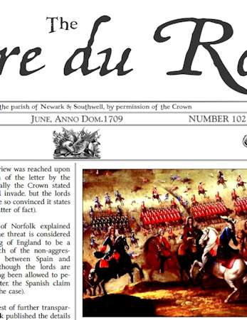June 1709 AD The Glory of Kings 18th century wargames campaign newspaper