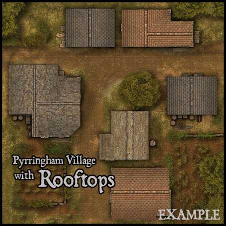 An example of how the rooftop textures can be used (in this example, placed over Pyrringham Village)