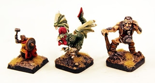 Cockatrice with human warrior