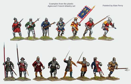 Plastic Agincourt French infantry set (painted sample)