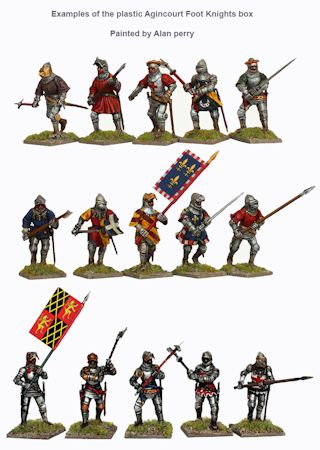 Plastic Agincourt Foot Knights (painted sample)