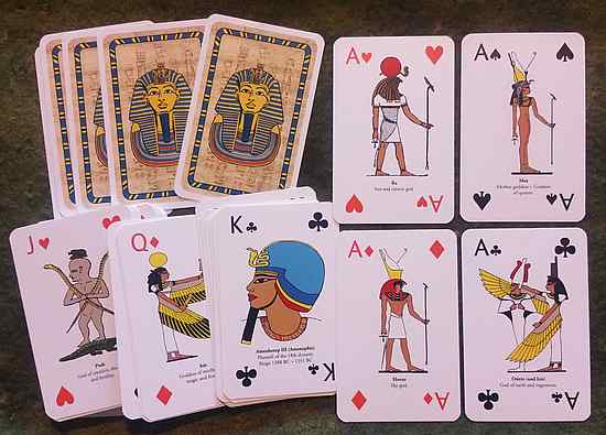 Egyptian-themed playing cards