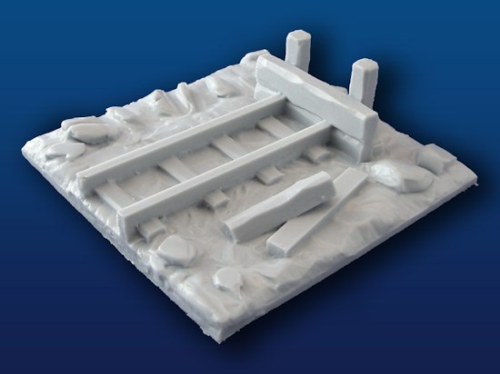 Dwarven Mine End Rail Section