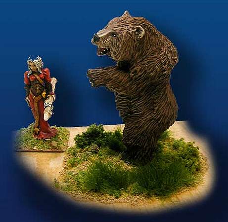 Grizzly shown with person for scale