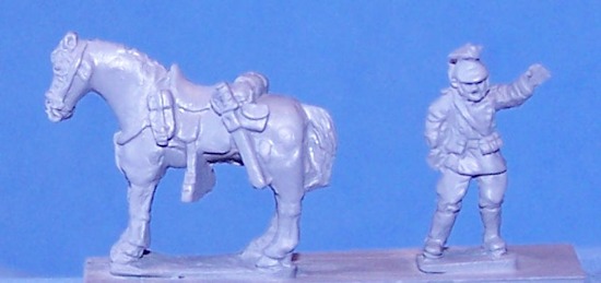 Uhlan with empty horses