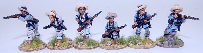 Filipino Spanish native regiments/insurgents skirmishing