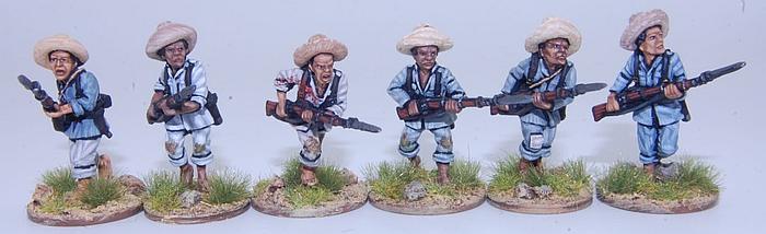 Filipino Spanish native regiments/insurgents charging