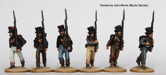 SPA 6 – Fusiliers marching in round hats and tailless jackets 1810-13