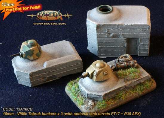 New from Baueda: 15mm Tobruk Bunkers!