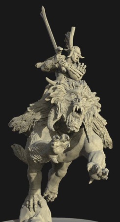 Barbarian Hyenaman on Warbeest