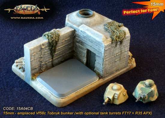 New from Baueda: 15mm Tobruk Bunker Objective!