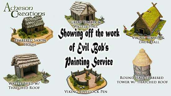 Collection of Viking buildings painted by Evil Bob