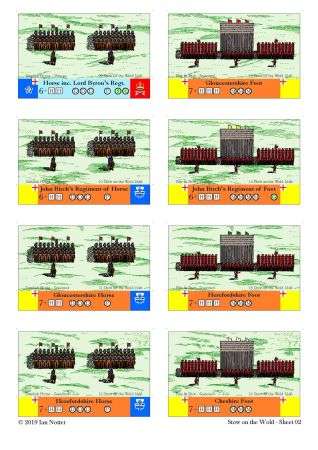 Sample page of unit cards
