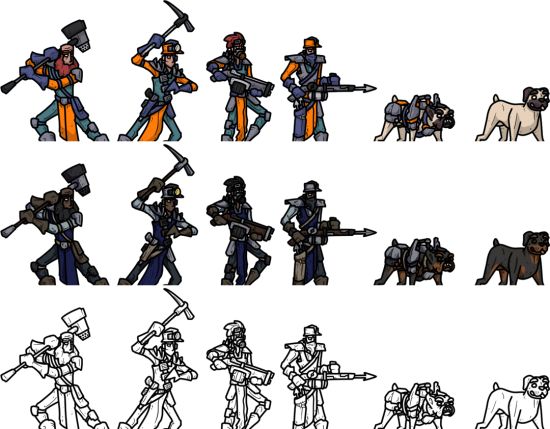 The Miners Gang Pack &ndash; Paper Miniatures