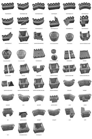Modular Medieval Fortress With Wooden Parts &ndash; OpenLock (STL File)
