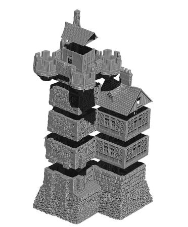 Modular Medieval Fortress With Wooden Parts &ndash; OpenLock (STL File)