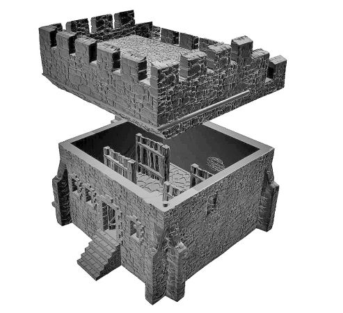 Modular Medieval Fortress With Wooden Parts &ndash; OpenLock (STL File)