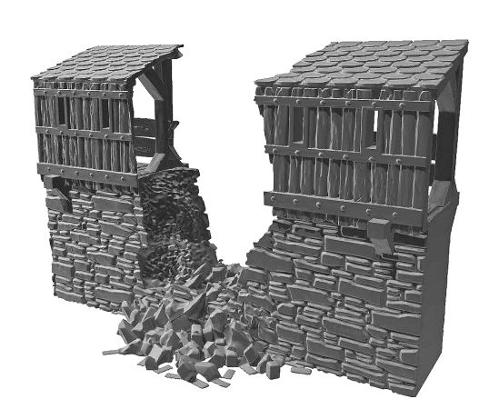Modular Medieval Fortress With Wooden Parts &ndash; OpenLock (STL File)