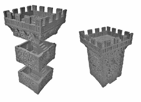 Modular Medieval Fortress With Wooden Parts &ndash; OpenLock (STL File)