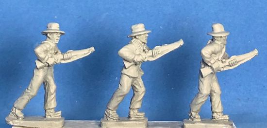 Mexican Revolution figures with cowboy hats, advancing